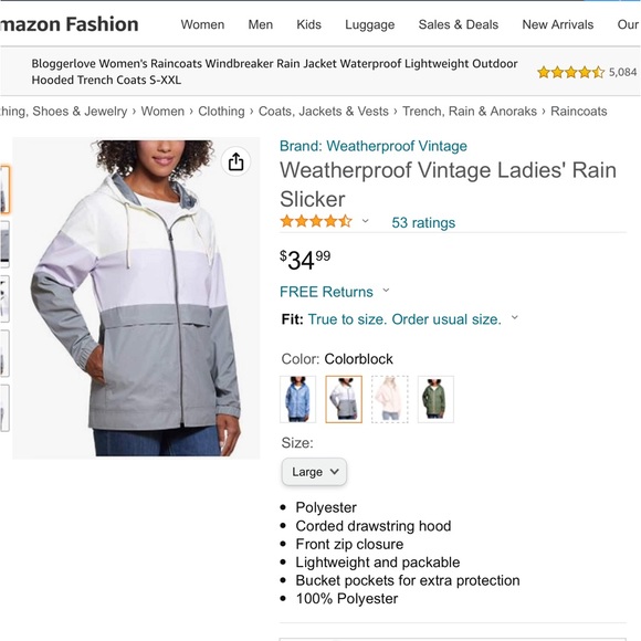 ❌SOLD❌Weatherproof Vintage Rain Coat - XXL, Never Worn! - Picture 1 of 7